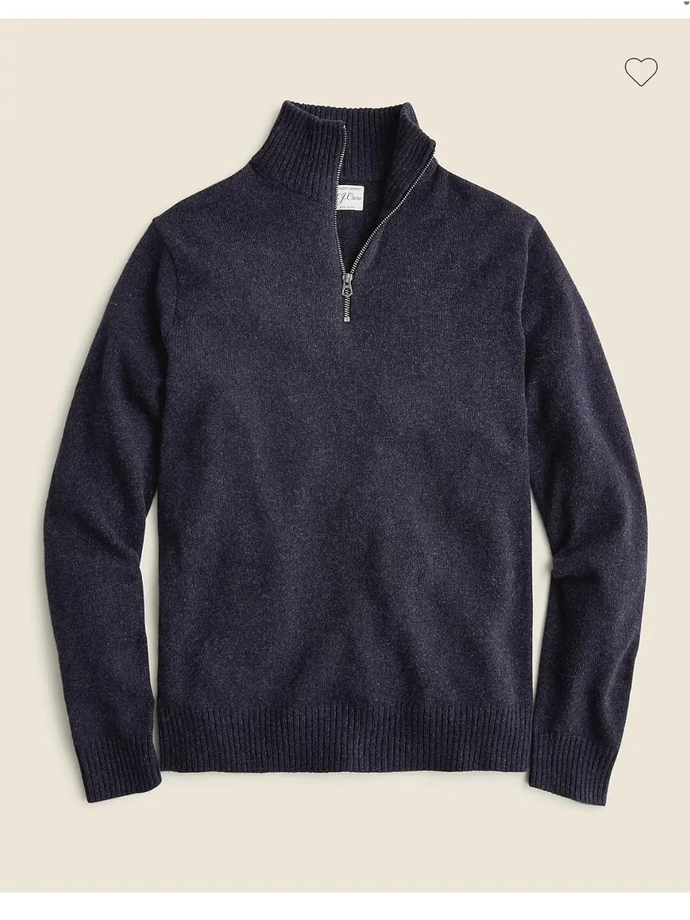 J. Crew grey Quarter-Zip Wool Blend Sweater